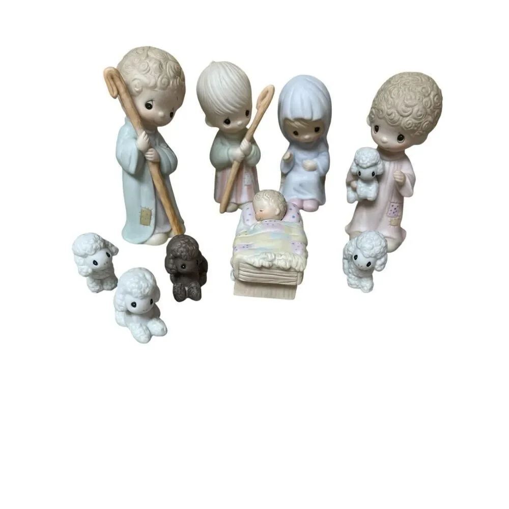 Vintage Enesco Precious Moments 9 pc Come Let Us Adore Him Natvity set by Johnat